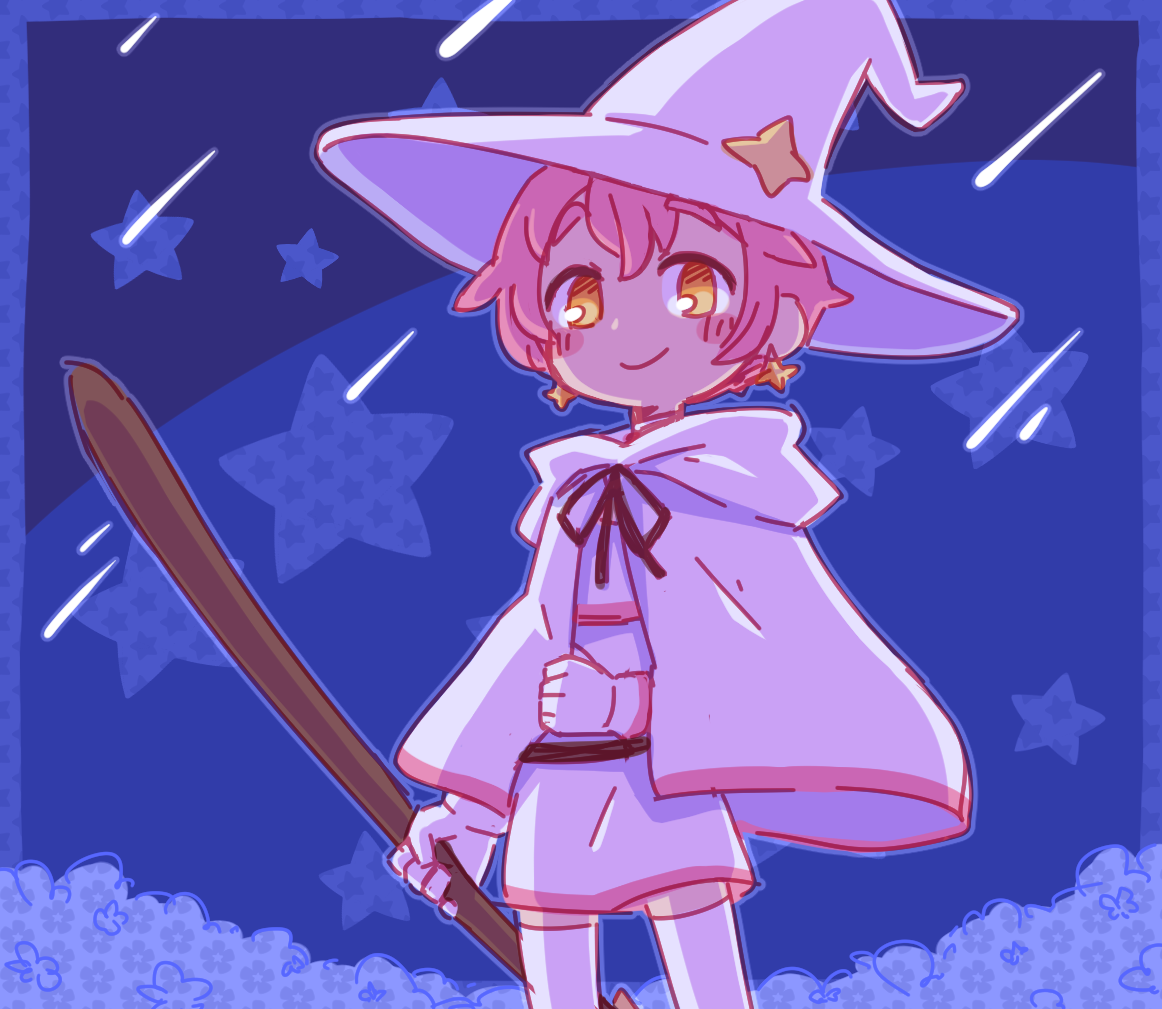 pastille at the end of starry flowers